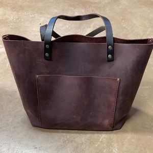 Portland Leather classic tote - merlot / large